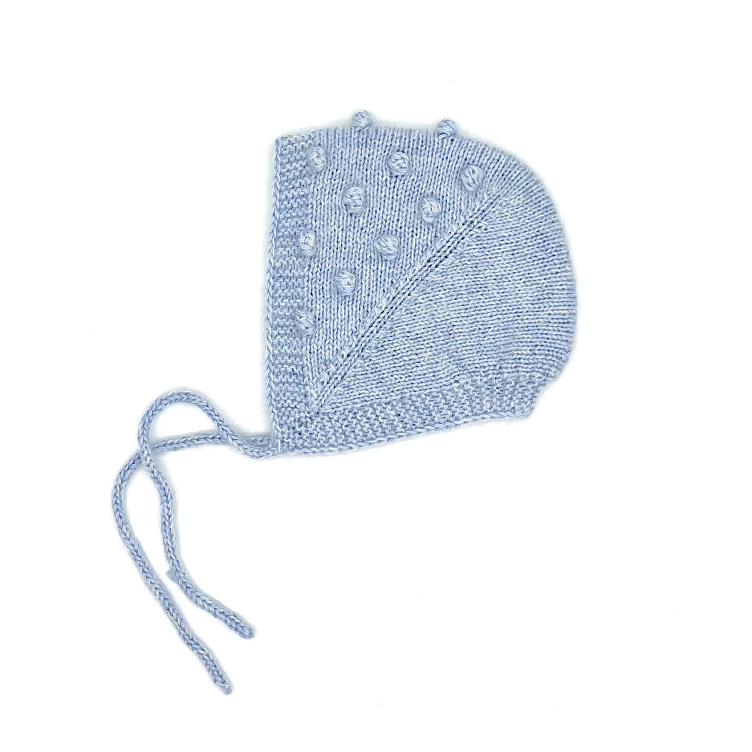 Hand Knit Blue Newborn Bonnet