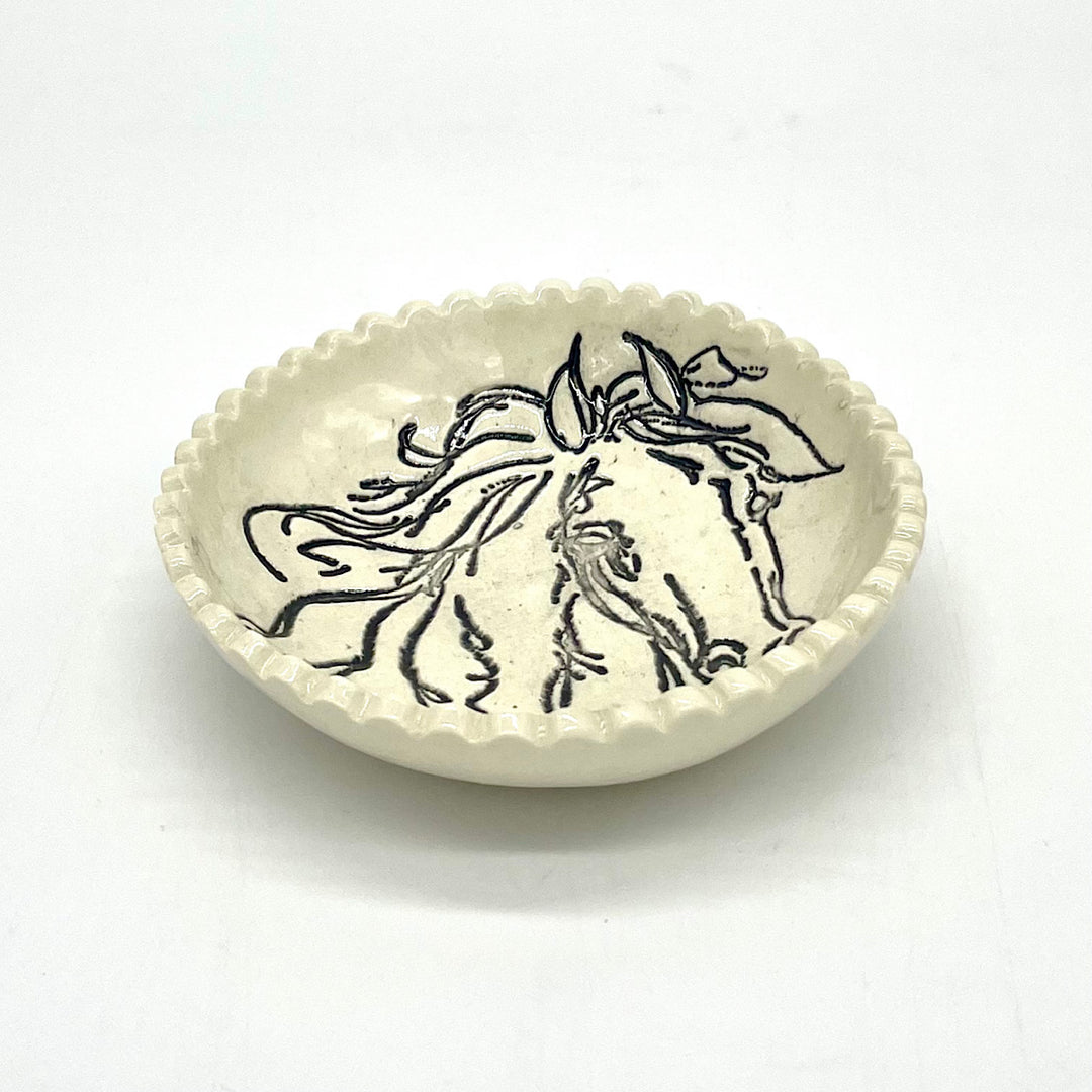 Handmade Ceramic Trinket Dish With Horse Design