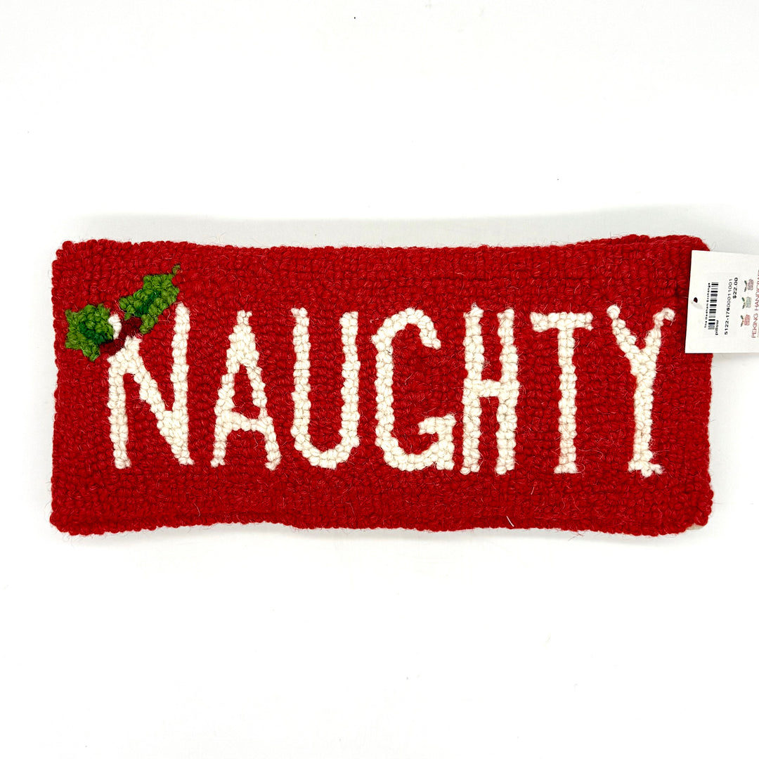 Hooked 'Naughty' accent pillow