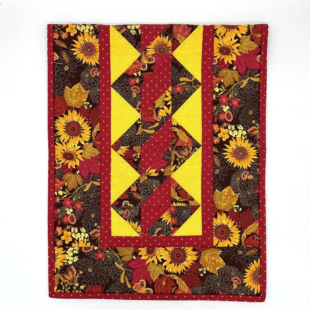 Handmade Red and Yellow Quilted Table Runner