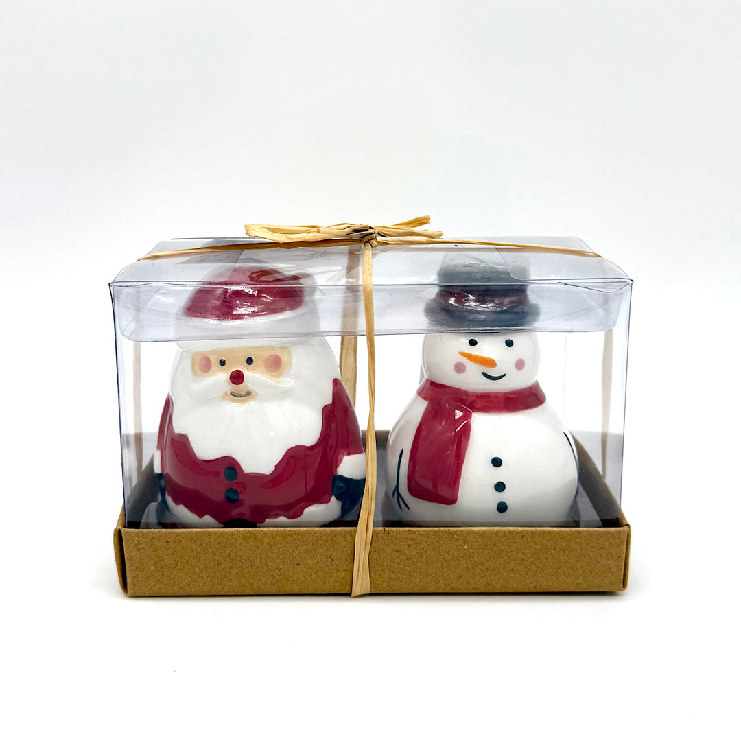 Jolly Santa & Snowman Salt and Pepper Set