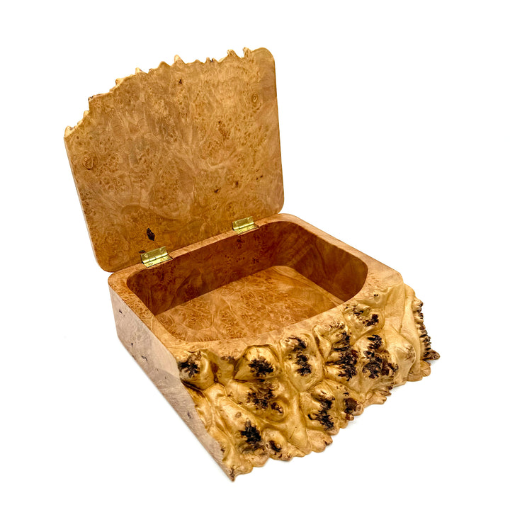 Handcrafted Big Leaf Maple Burl Wood Box