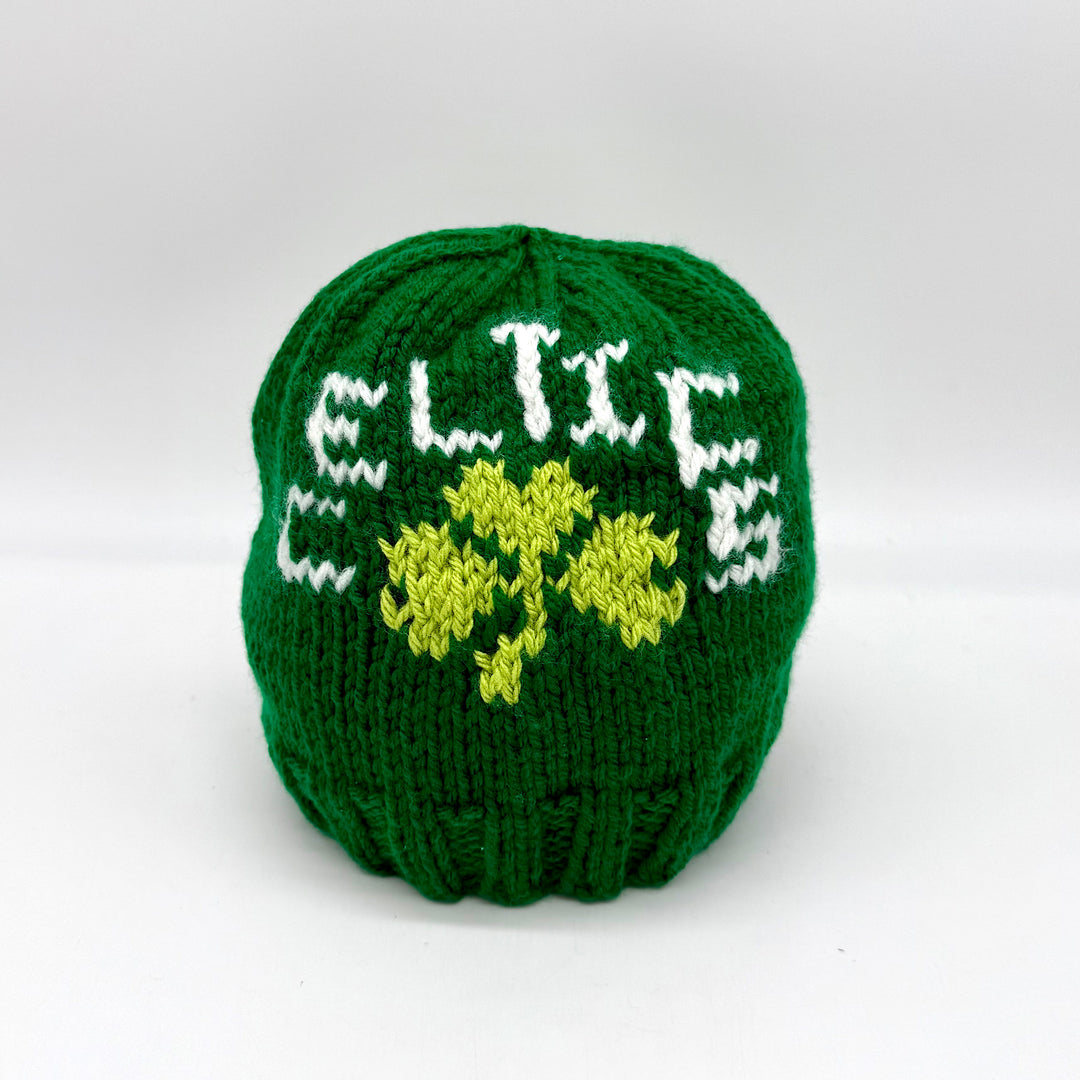 Hand knit Celtics Hat