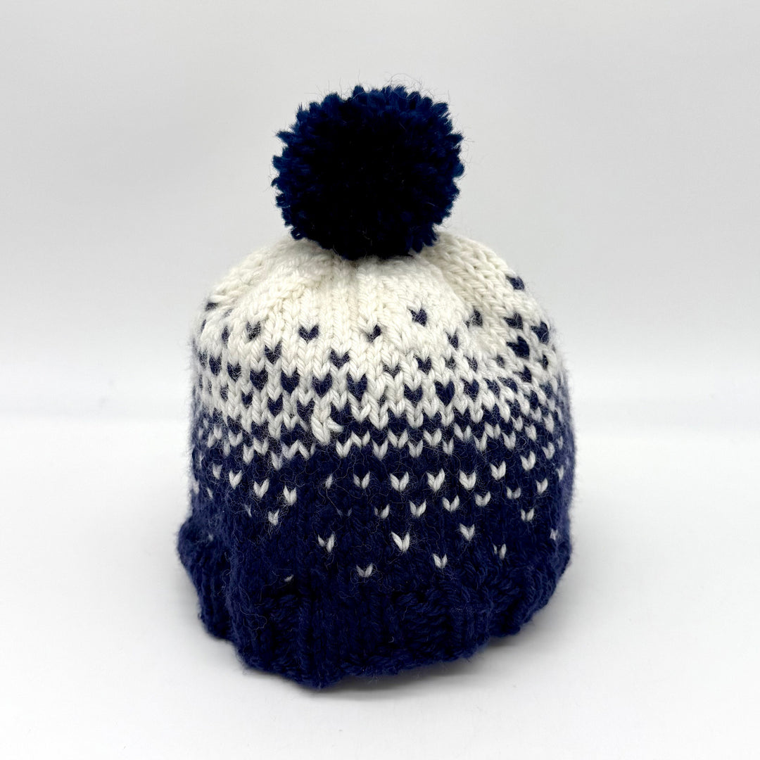 Handmade Navy Ombre Washable Wool Hat