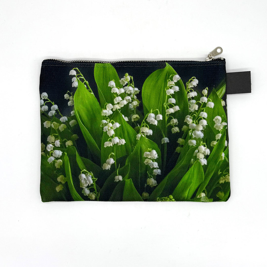 Zippered Fabric Pouch with Original Lily of the Valley Image