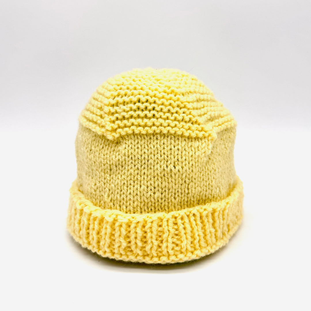 Hand Knit Yelllow Baby Hat