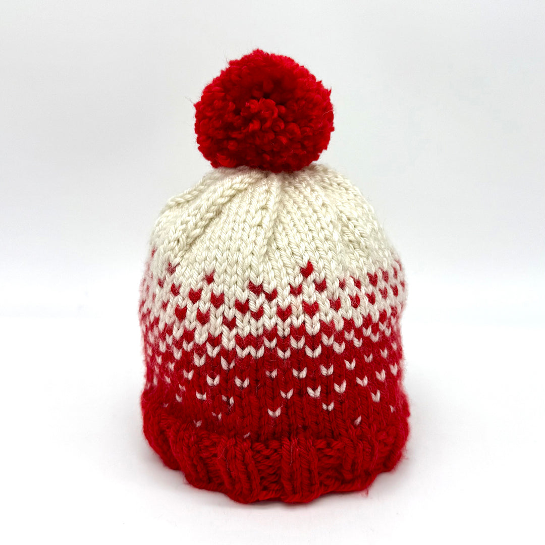 Handmade Red Ombre Washable Wool Hat