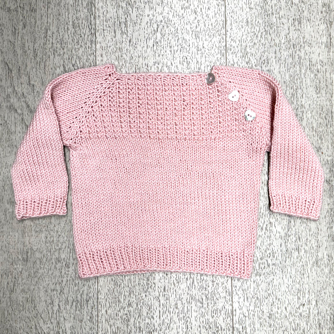 Hand Knit Pink Pullover Sweater