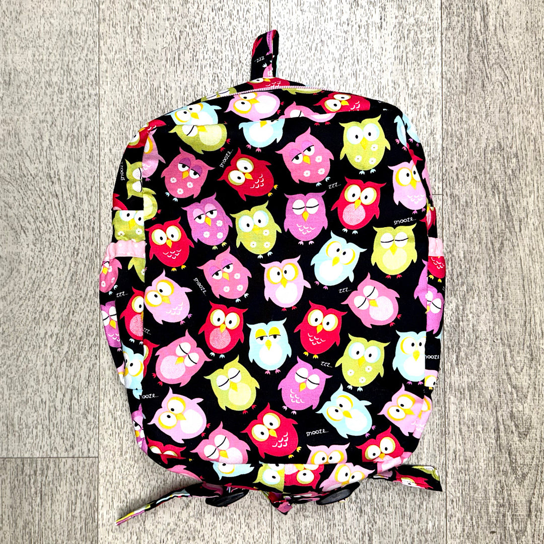 Handmade Medium Children's Backpack in Owl Print