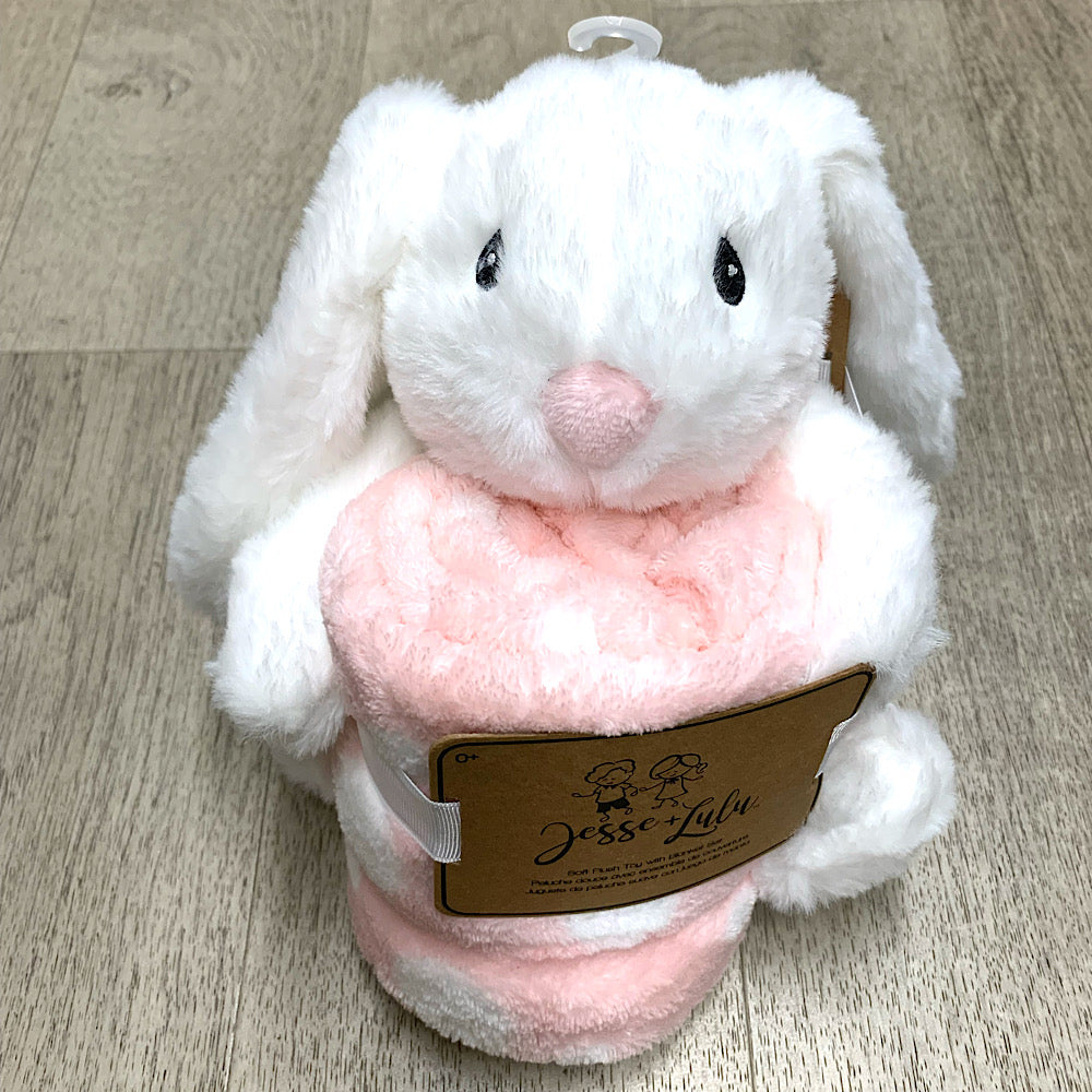 Soft Bunny Stuffed Anilmal With Small Blanket