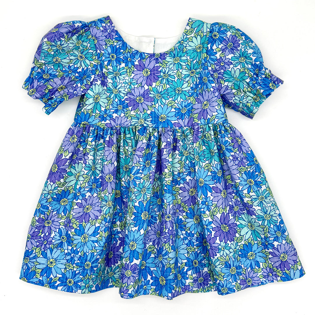 Handmade Blue Floral Cotton Dress