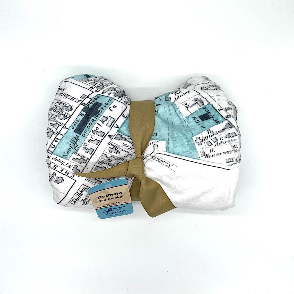 Dedham Antique Map Fleece Throw