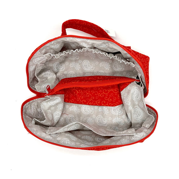 Handmade Red Fabric Cosmetic Bag