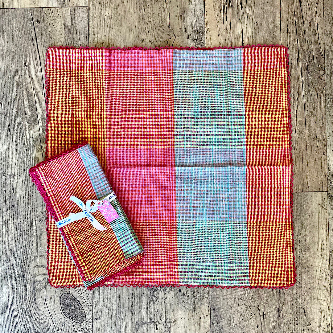 Madras Plaid Cotton Napkins - Set of Four