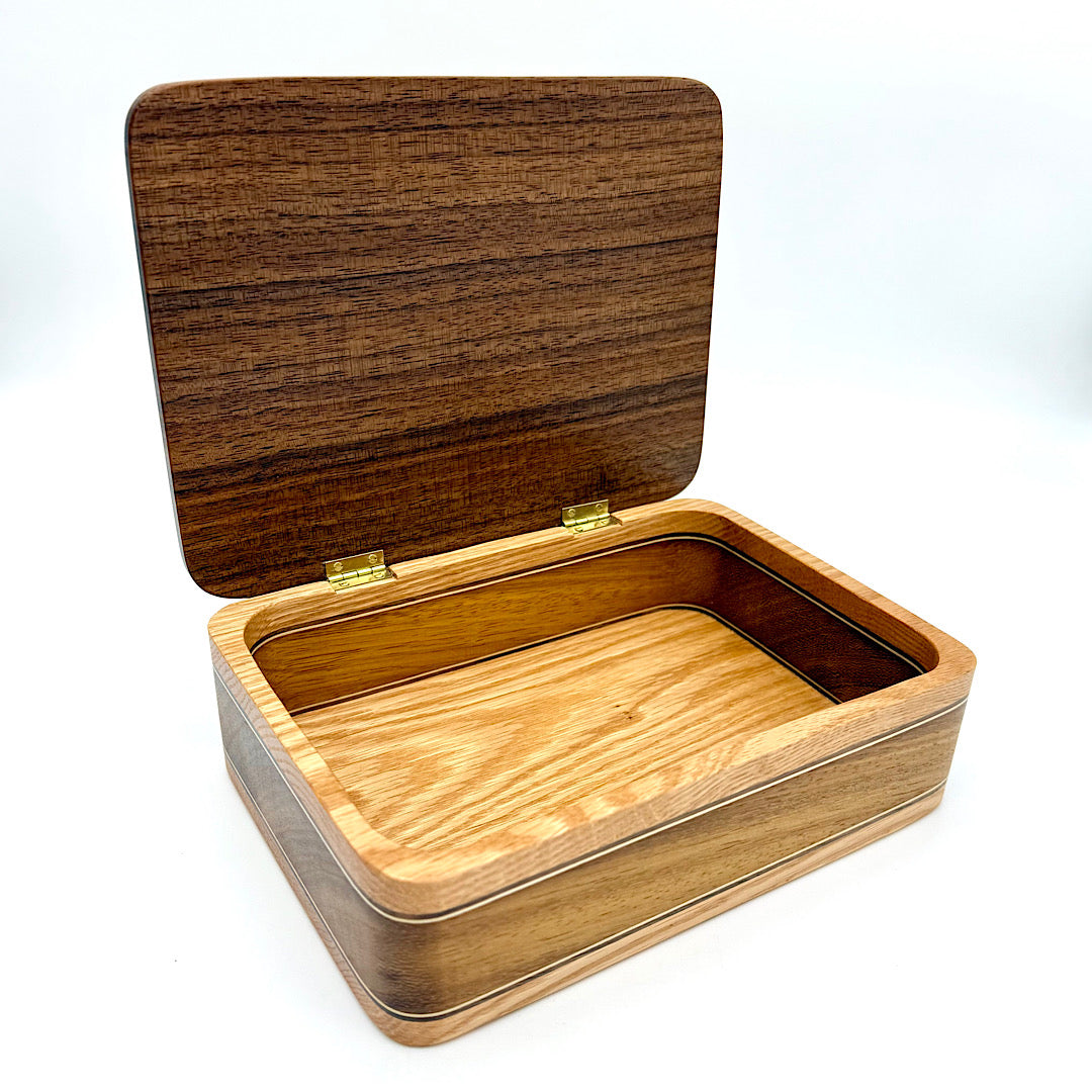 Handcrafted Wood Box with Elephants