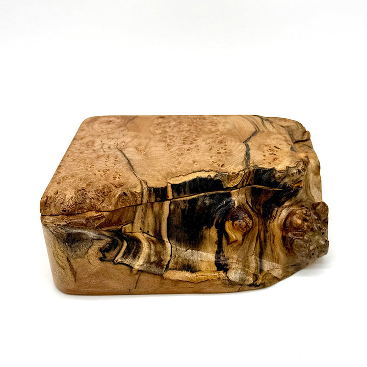 Handcrafted Small Big Leaf Maple Burl Box