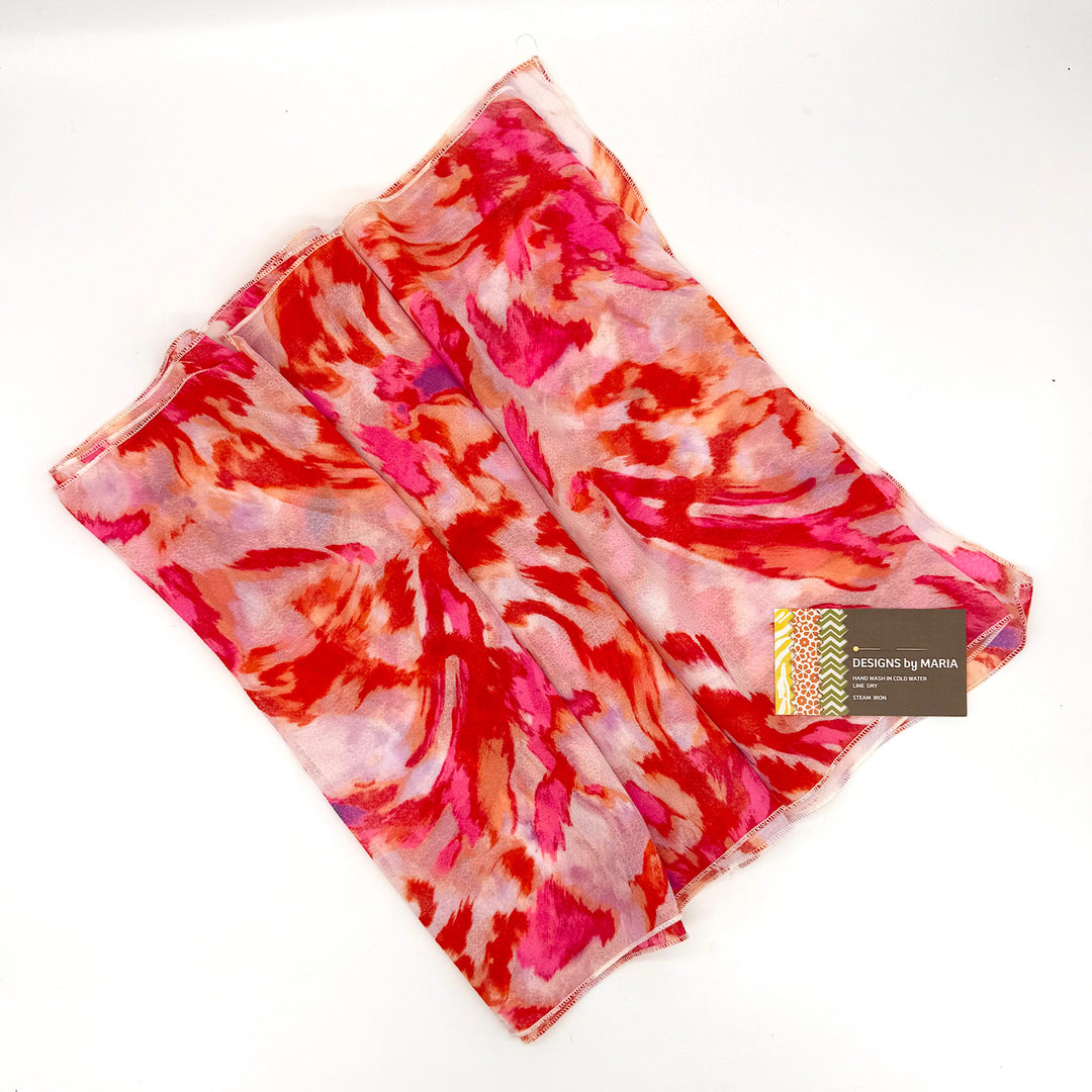Pink and Orange Dress Scarf