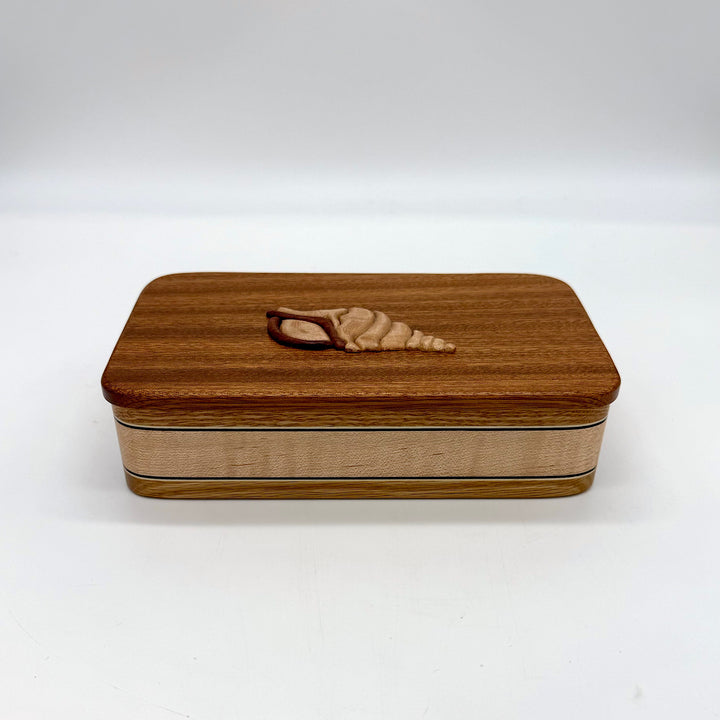Handcrafted Wood Box with Shell