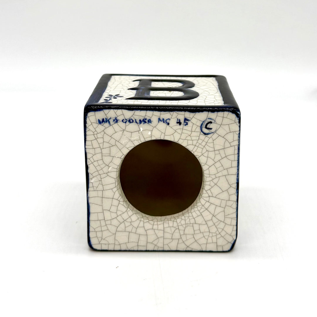 Vintage Dedham Potting Shed Baby Alphabet Cube