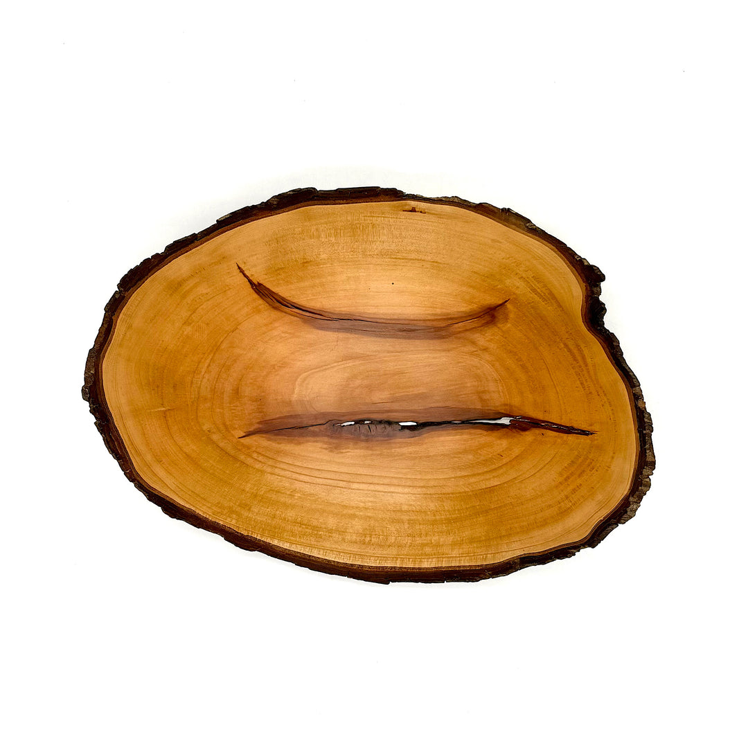 Handcrafted 11 1/2" thin live edge pear wood bowl