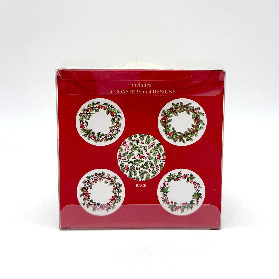 "Merry Berry" set of 24 Paper Coasters