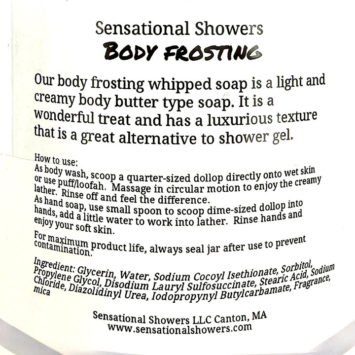Handmade Body Frosting Whipped Soap by Sensational Showers - Aloe Cucumber