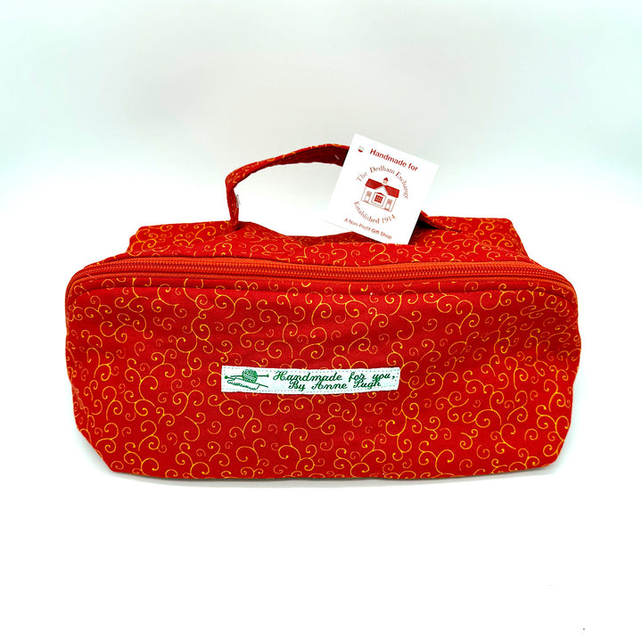 Handmade Red Fabric Cosmetic Bag