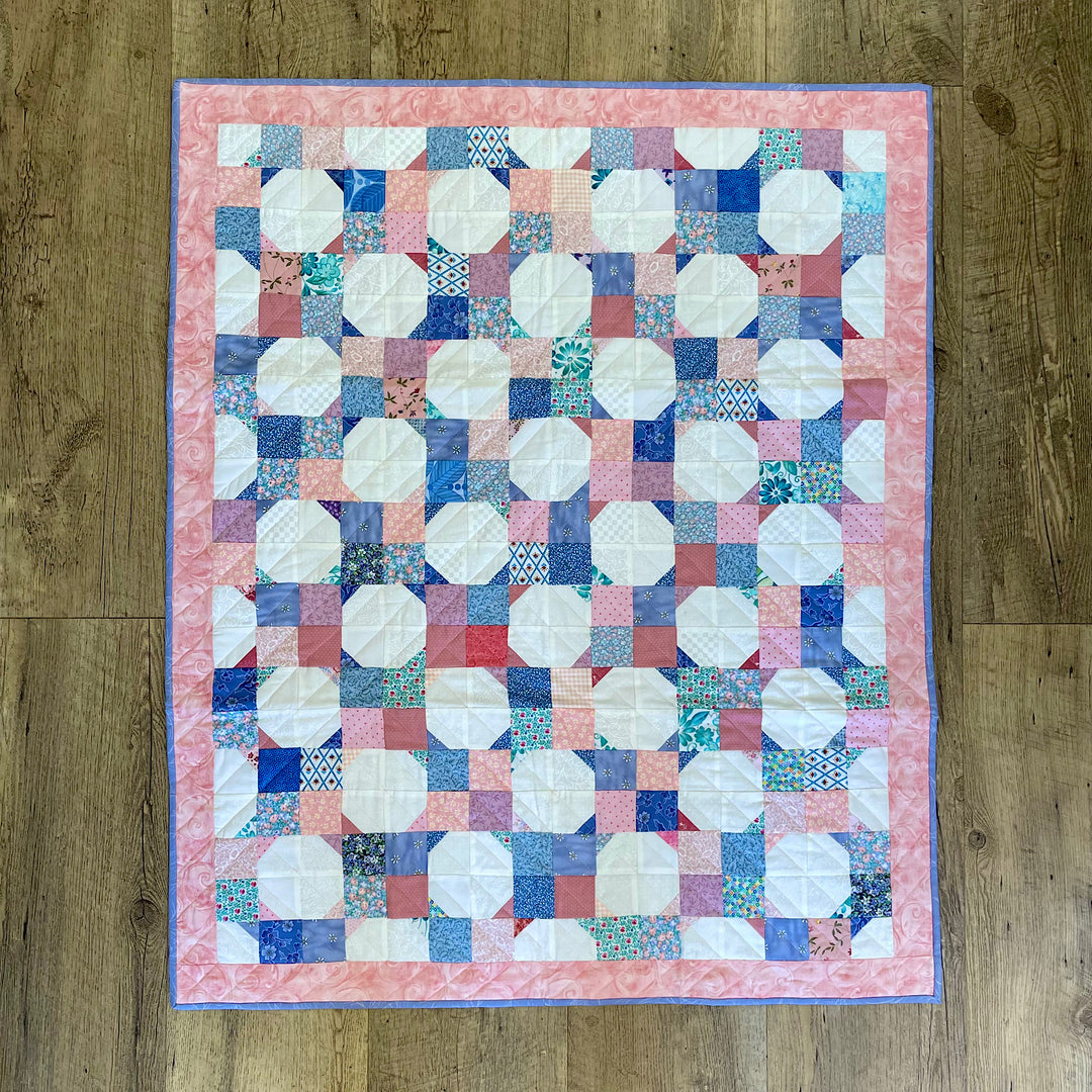 Handmade Pink and Blue Baby Quilt