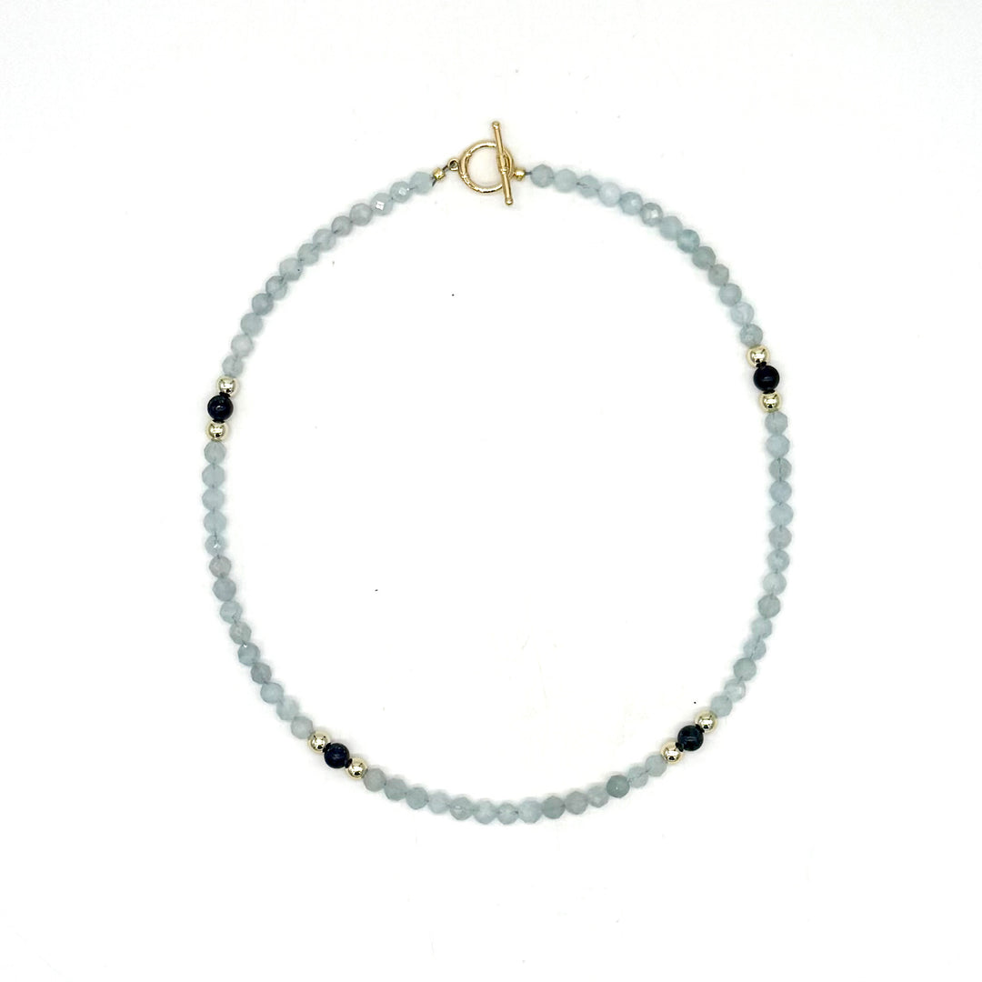 Handcrafted Faceted Aquamarine Bead Necklace