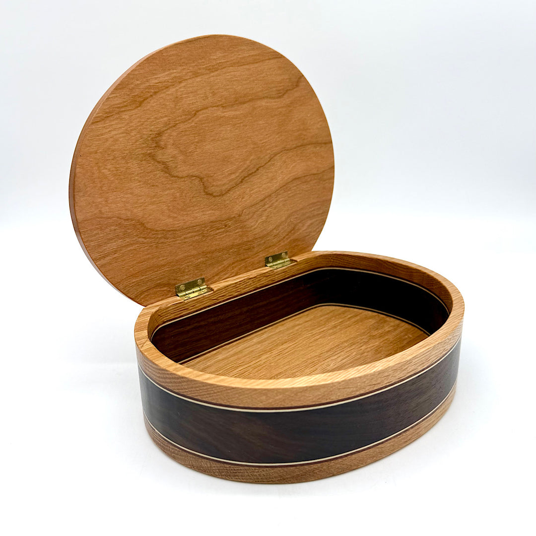Handcrafted Wood Semi-circular Box