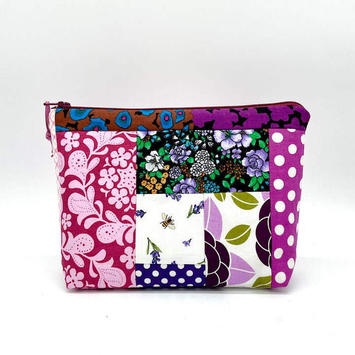 Handmade Purple Fabric Cosmetic Bag
