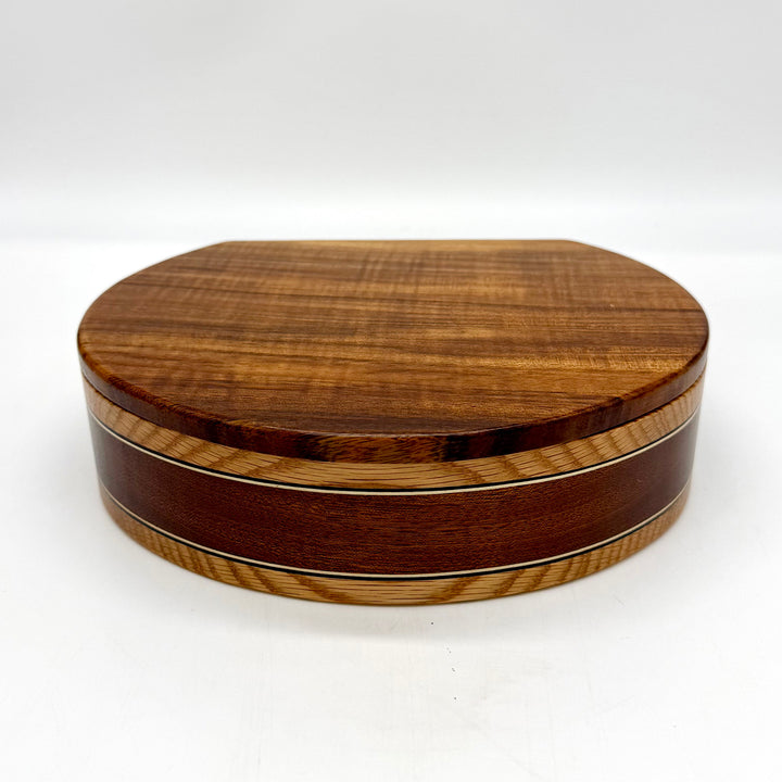 Handcrafted Large Semicircular Wood Box