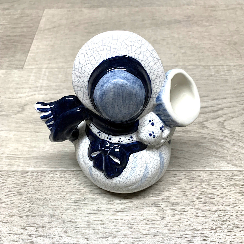 Vintage Dedham Potting Shed Ceramic Snowman Creamer