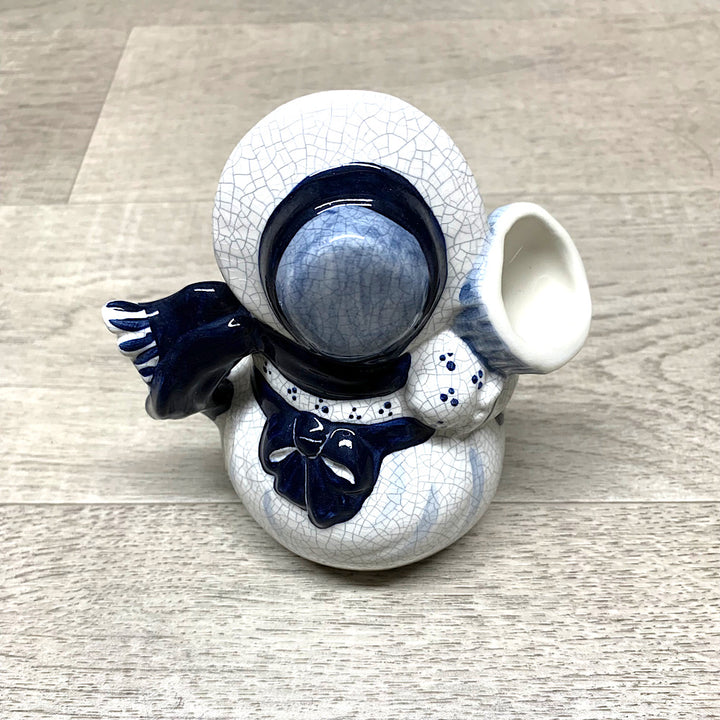 Vintage Dedham Potting Shed Ceramic Snowman Creamer