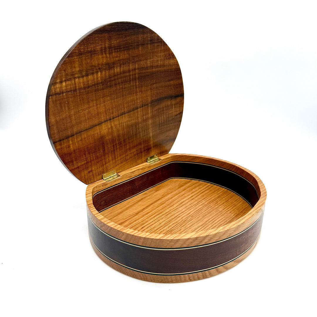 Handcrafted Large Semicircular Wood Box