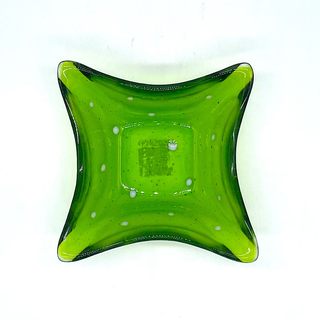 Handcrafted Green Glass Bowl