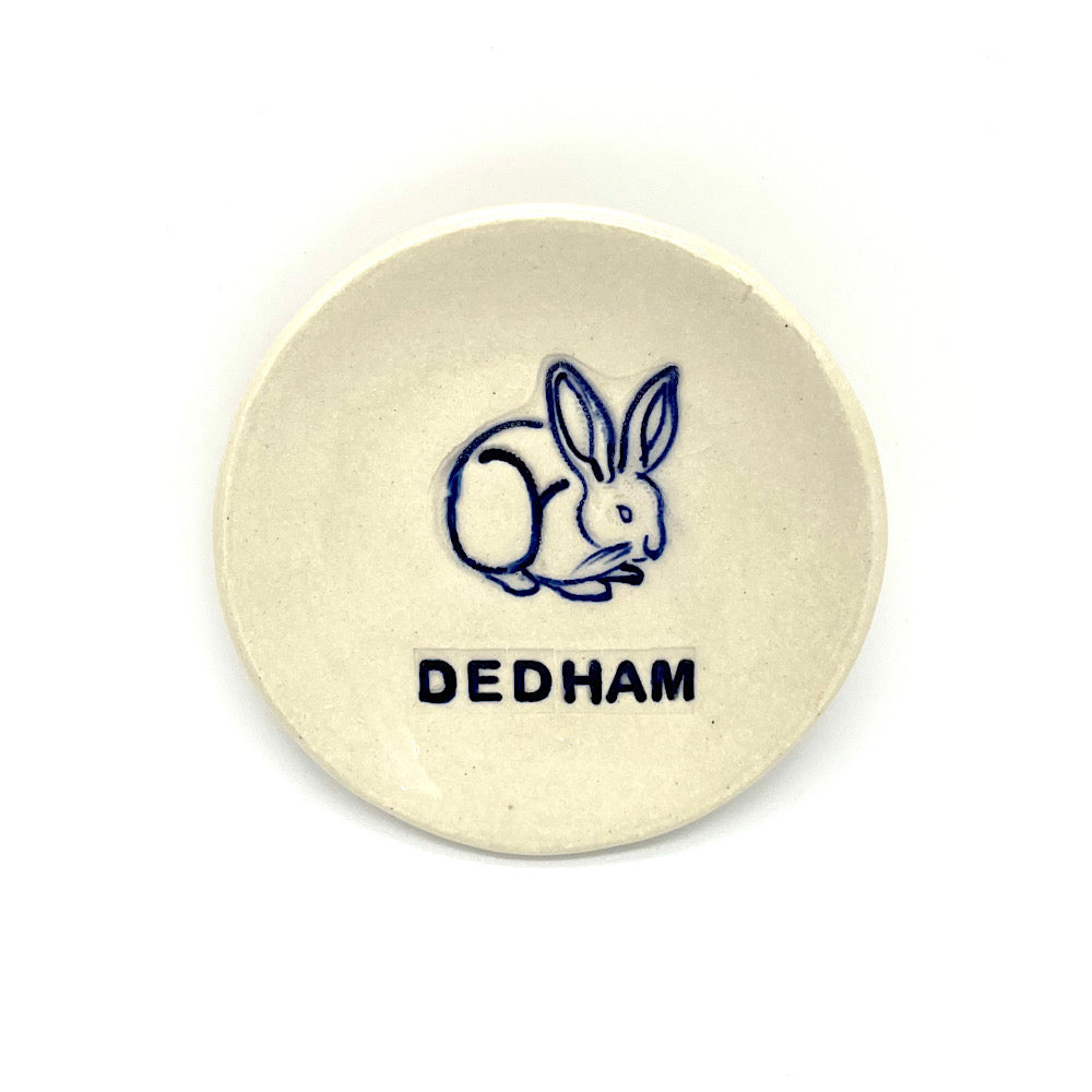 Handmade Small Ceramic Dish with Dedham Bunny