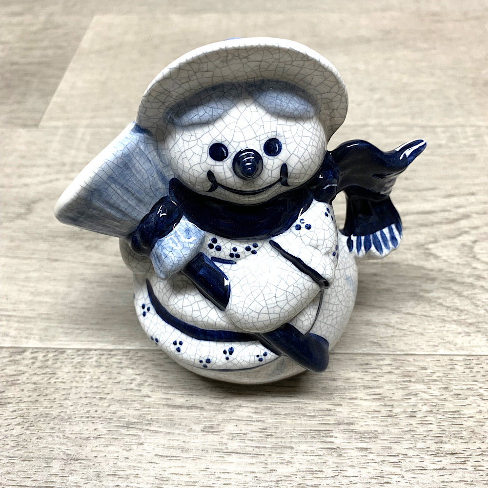 Vintage Dedham Potting Shed Ceramic Snowman Creamer