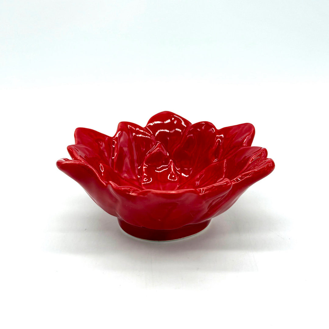 Red Poinsettia Tidbit Bowl