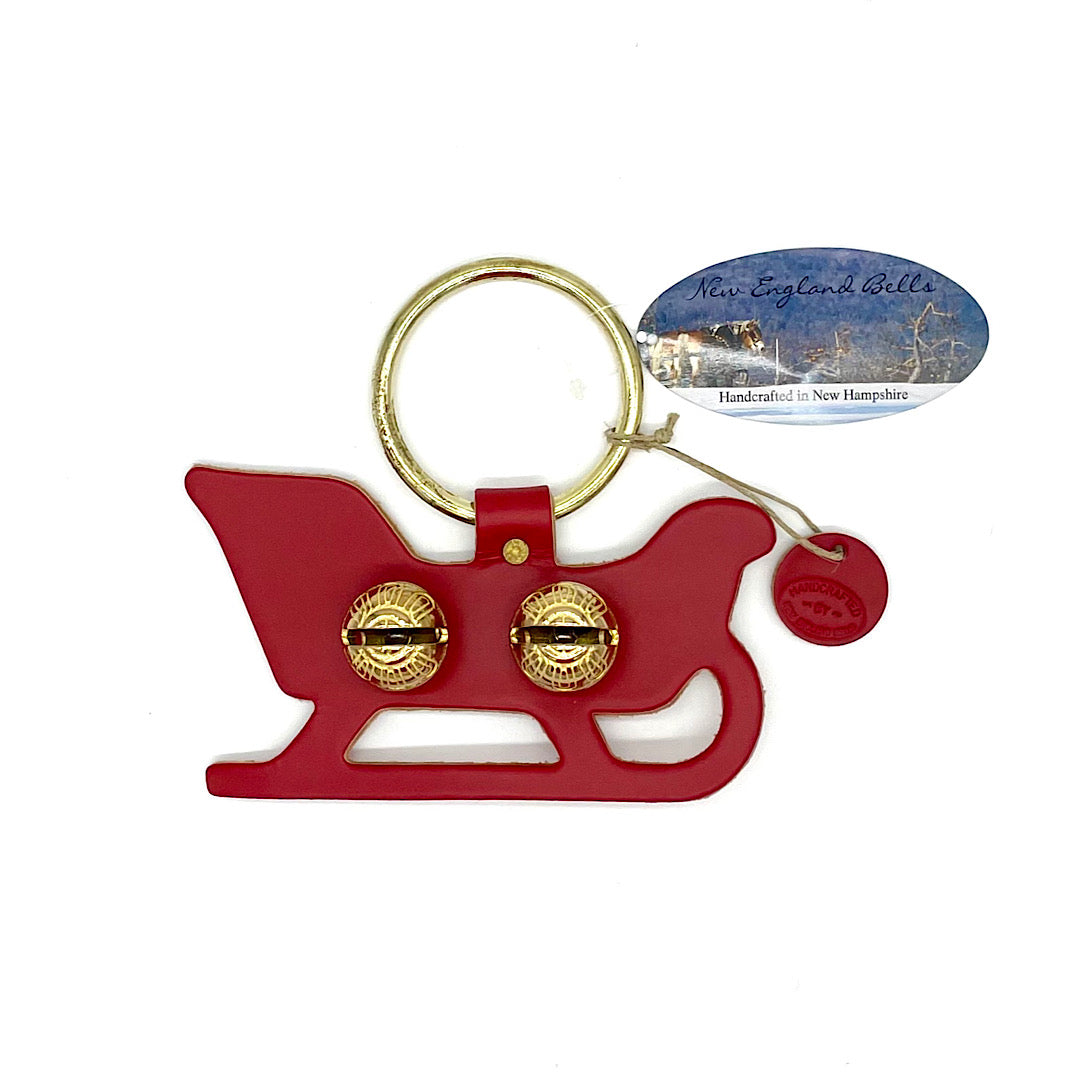 Handcrafted Red Leather Sleigh Door Hanging