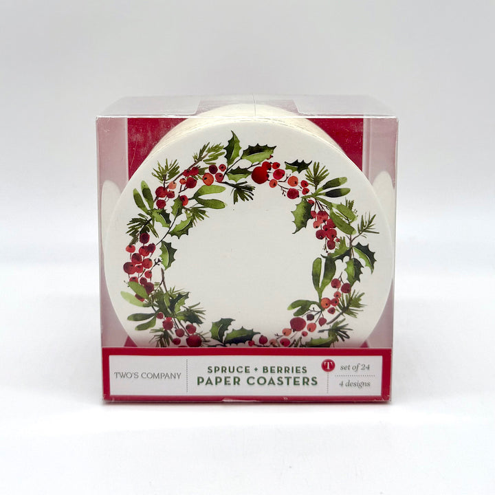"Merry Berry" set of 24 Paper Coasters