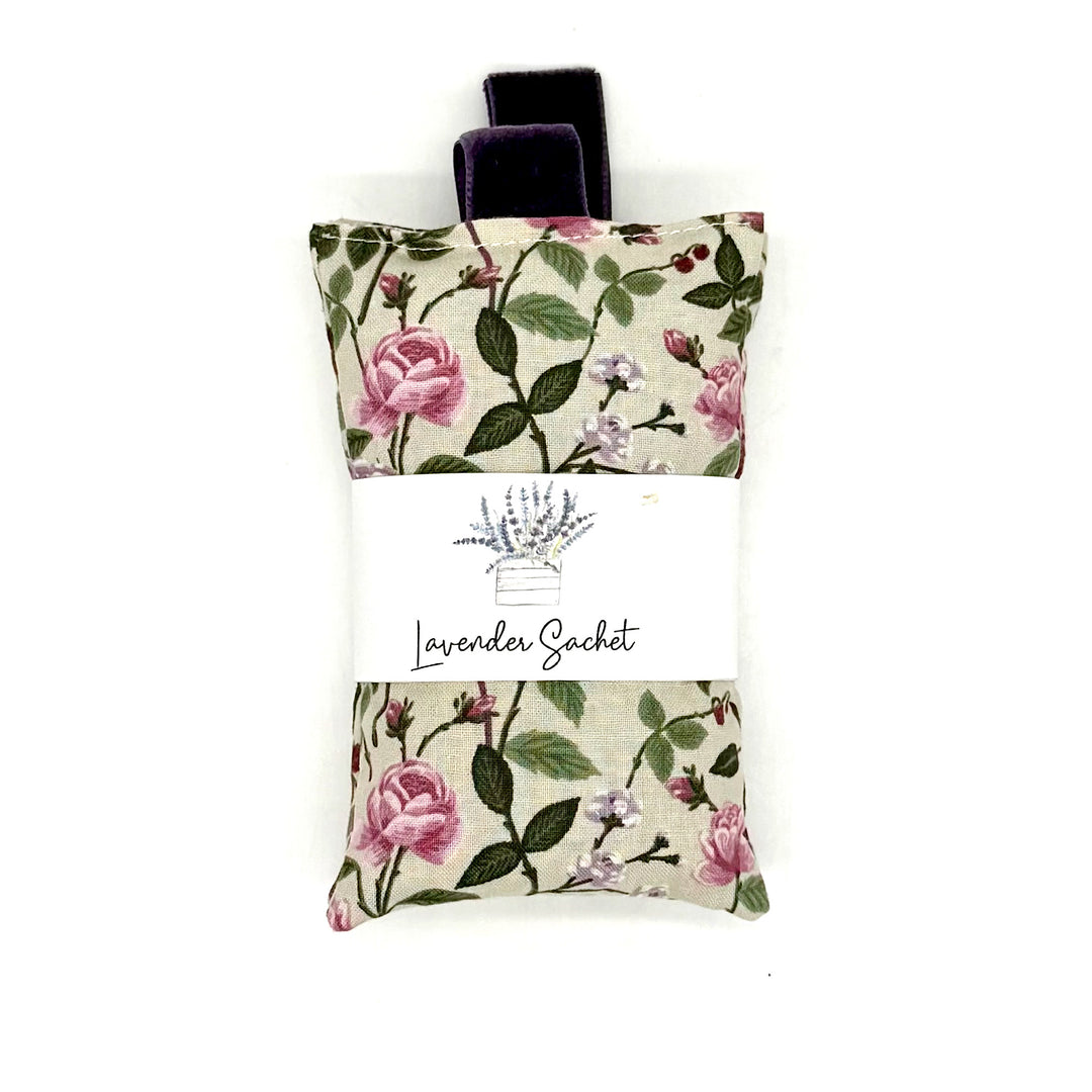 Handmade Lavender Sachet in Rose Print - Set of Two