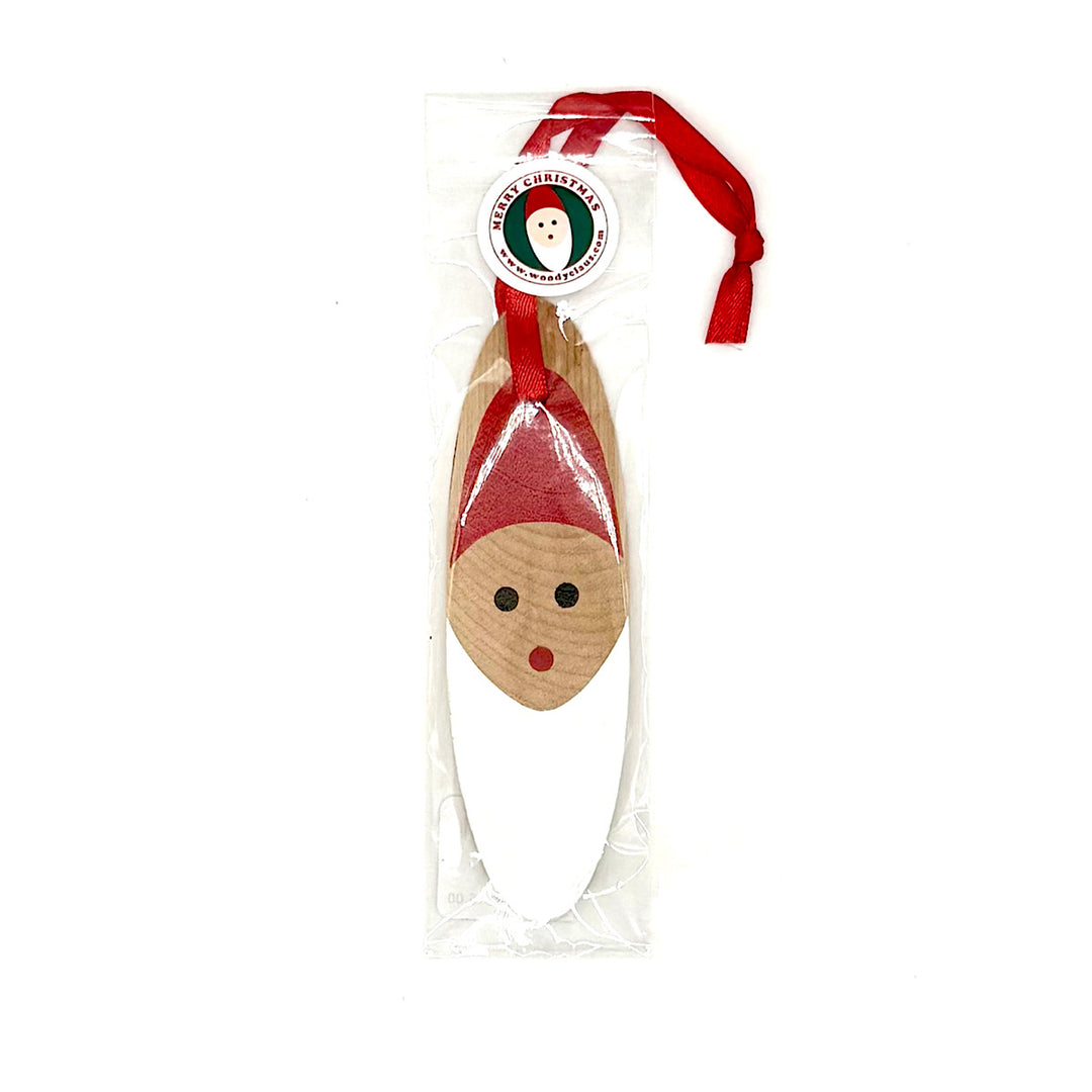 Handmade Wood Santa Ornament