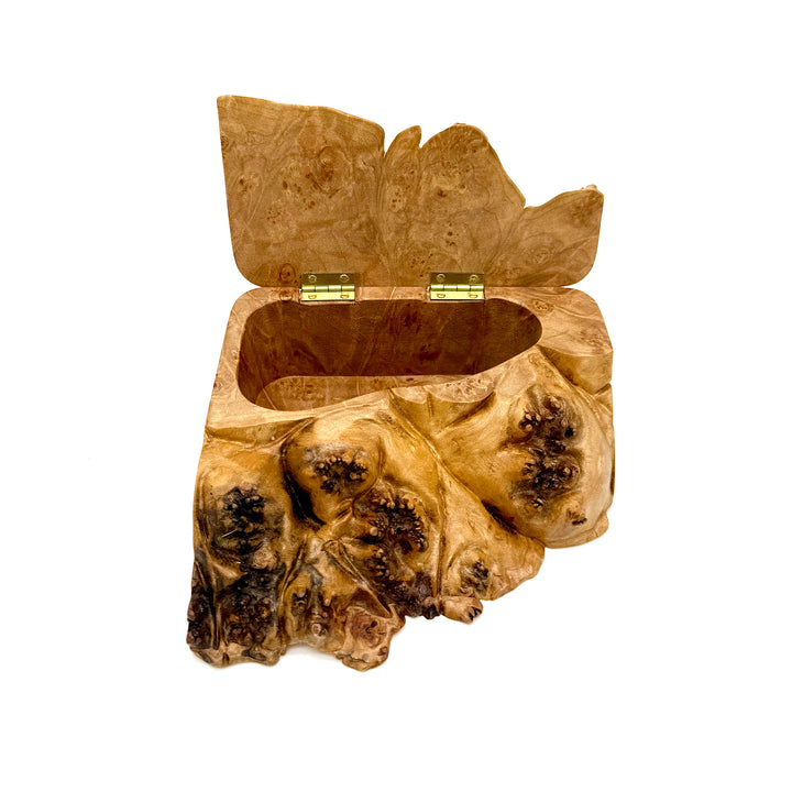 Handcrafted Maple Burl Wood Box