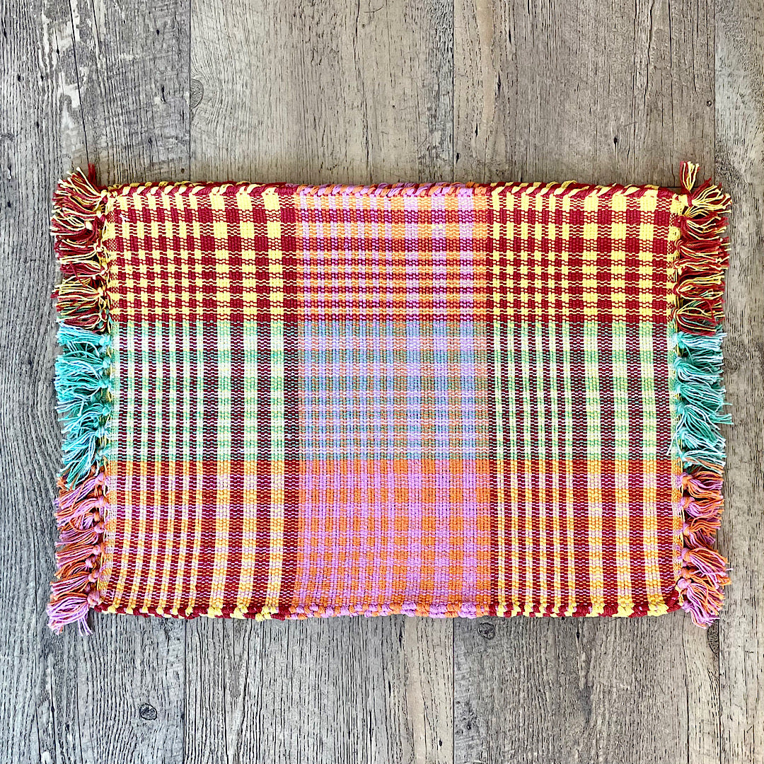 Madras Plaid Woven Placemats - Set of Four