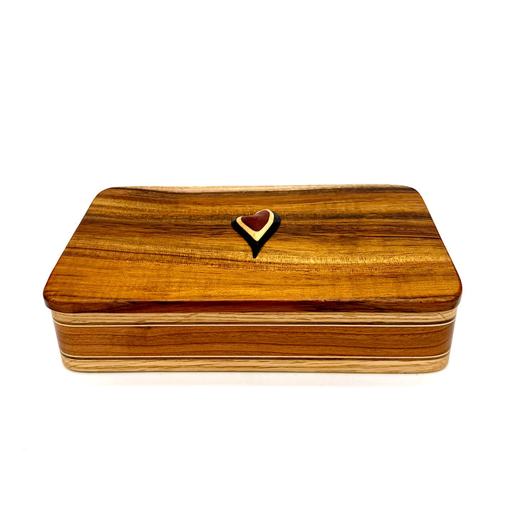Handcrafted Hinged Wood Box with Heart