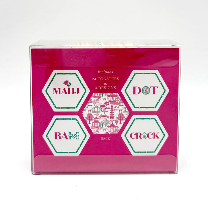 Mahjong Set of 24 Paper Coasters