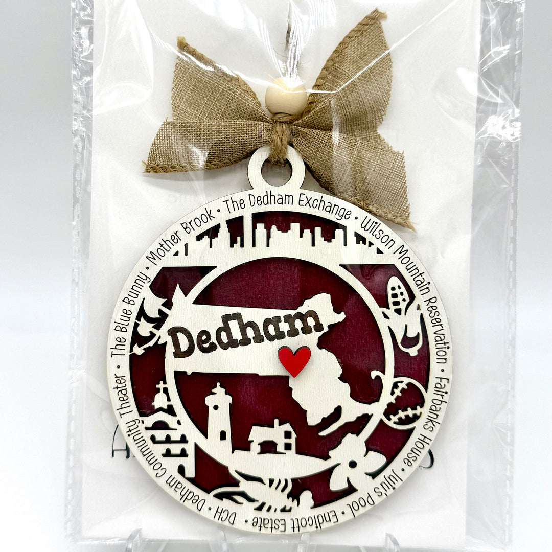 Handcrafted Wood Dedham Ornament