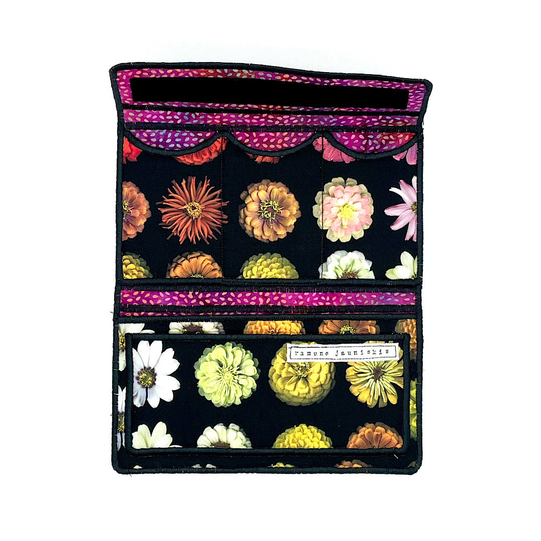 Handmade Black Floral Fabric Wallet