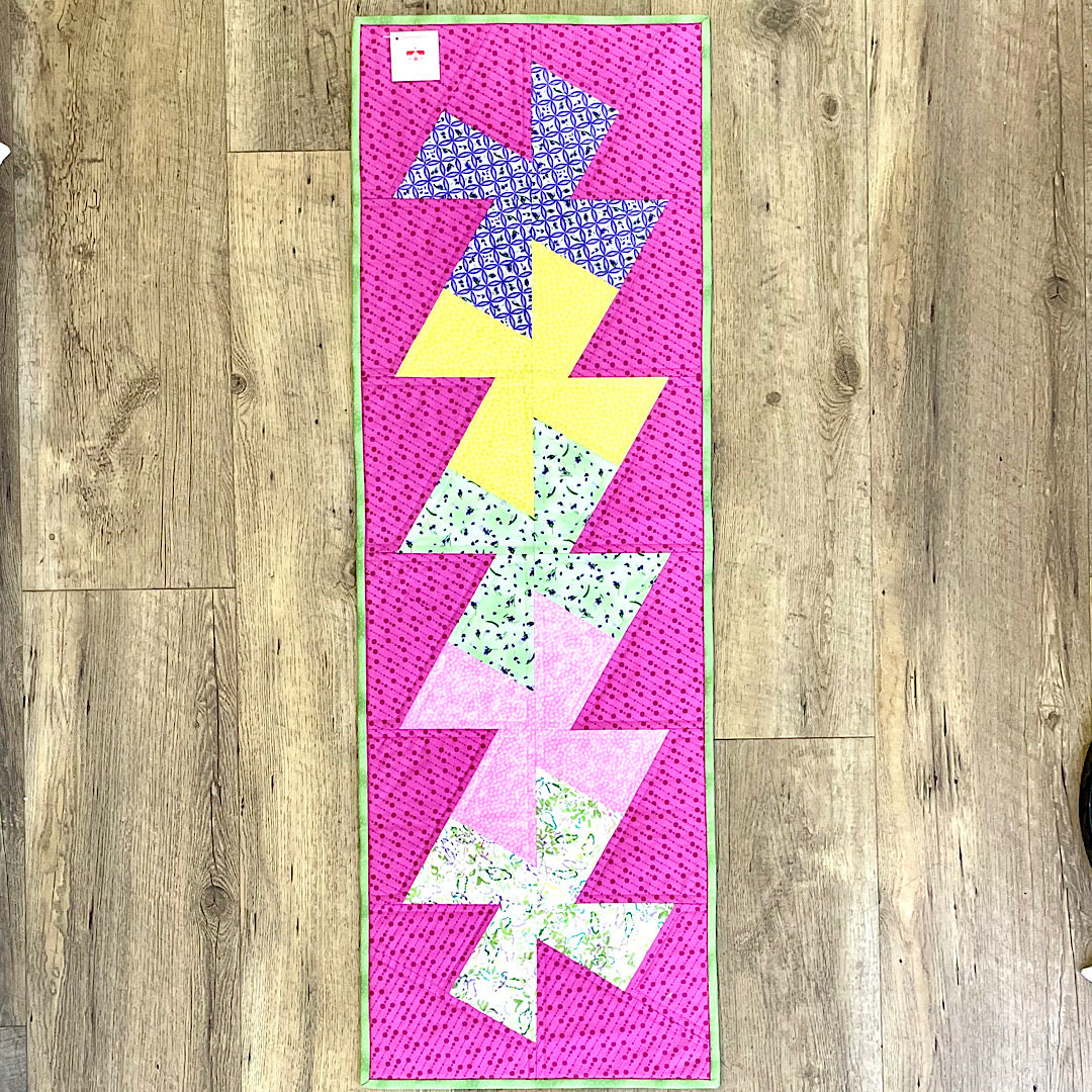 Handmade Quilted "Spring Twister" Table Runner